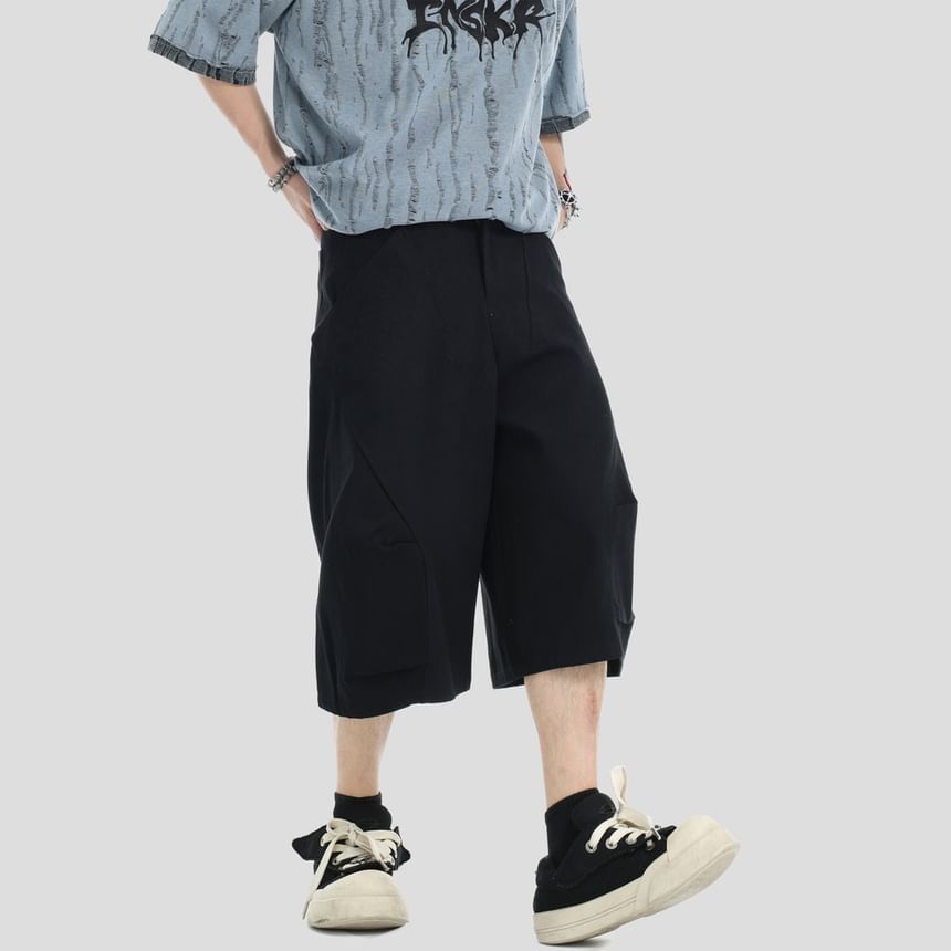 Couple Matching Mid Rise Washed Wide Leg Jorts