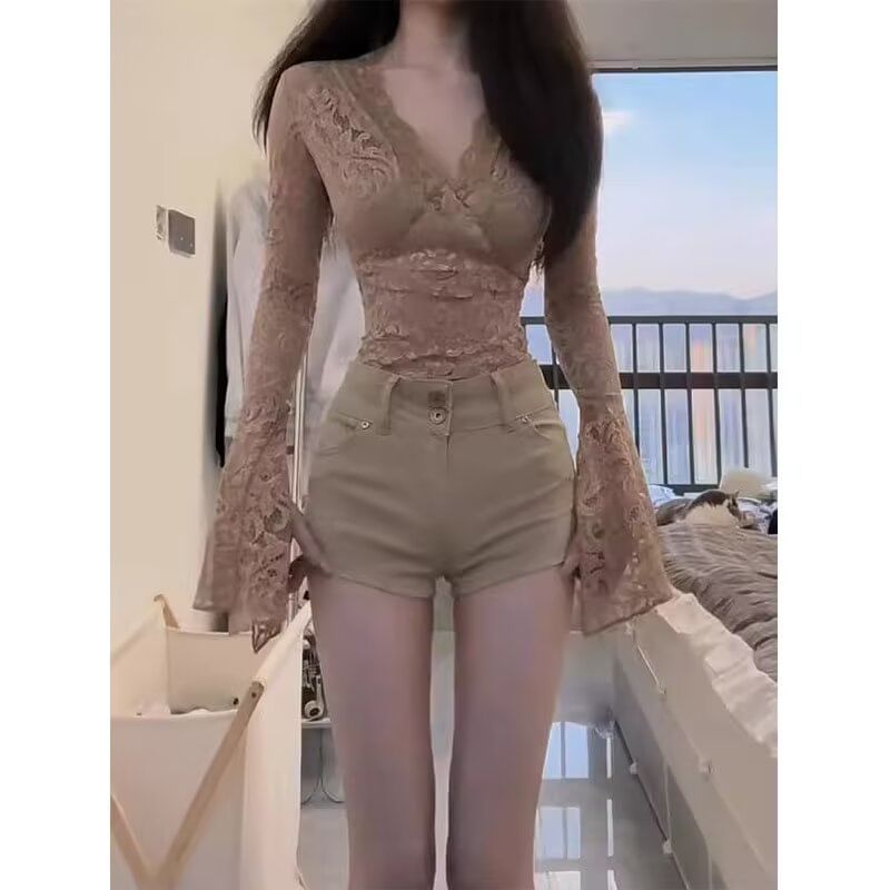Mid Rise Plain Denim Hot Pants