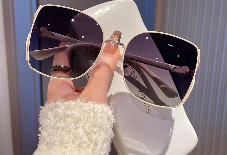 / Polished Cleaning Square Cloth Pouch Set Frame Sunglasses Metal Case Oversized