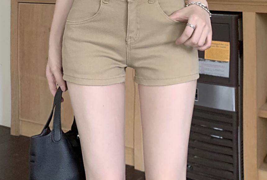 Mid Rise Denim Hot Pants