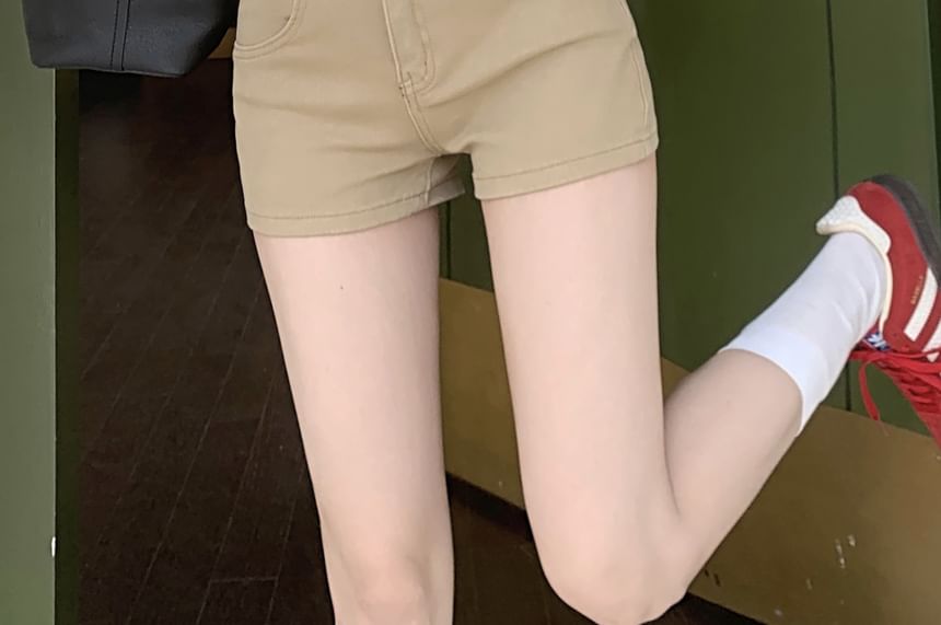 Mid Rise Denim Hot Pants