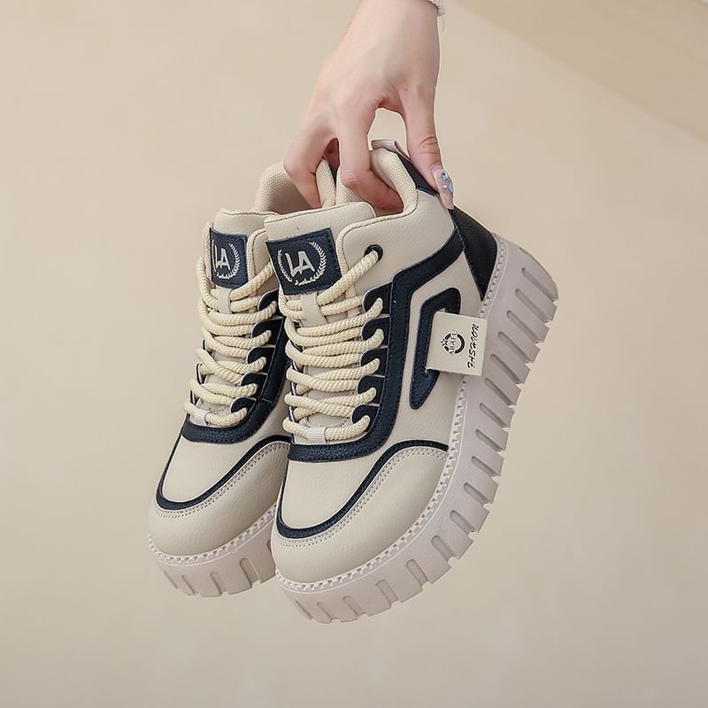Platform High Top Sneakers Panel