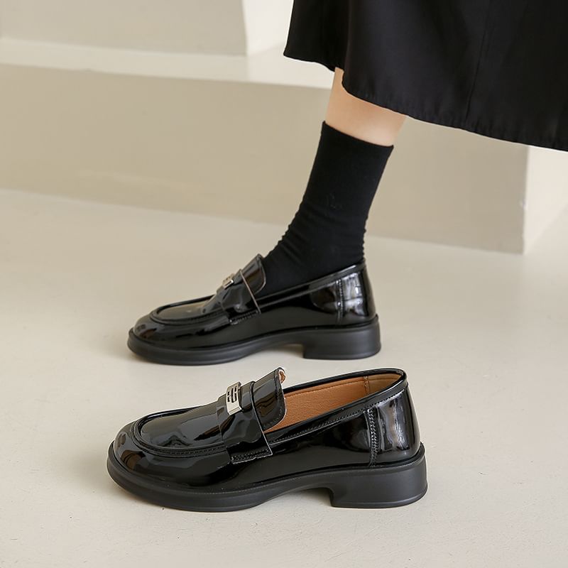 Platform Loafers Patent Leather