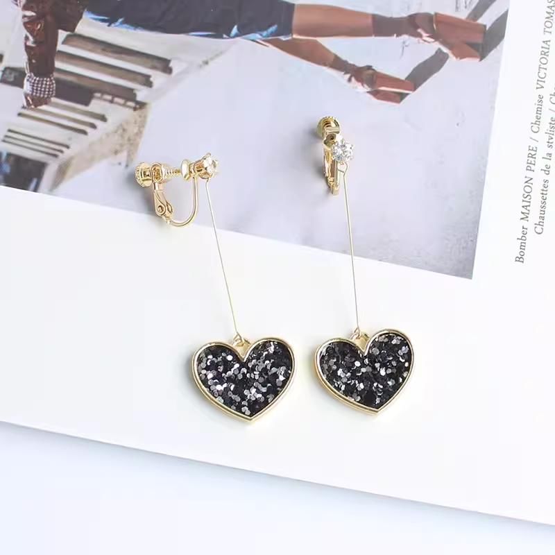 Rhinestone Drop Heart Earring