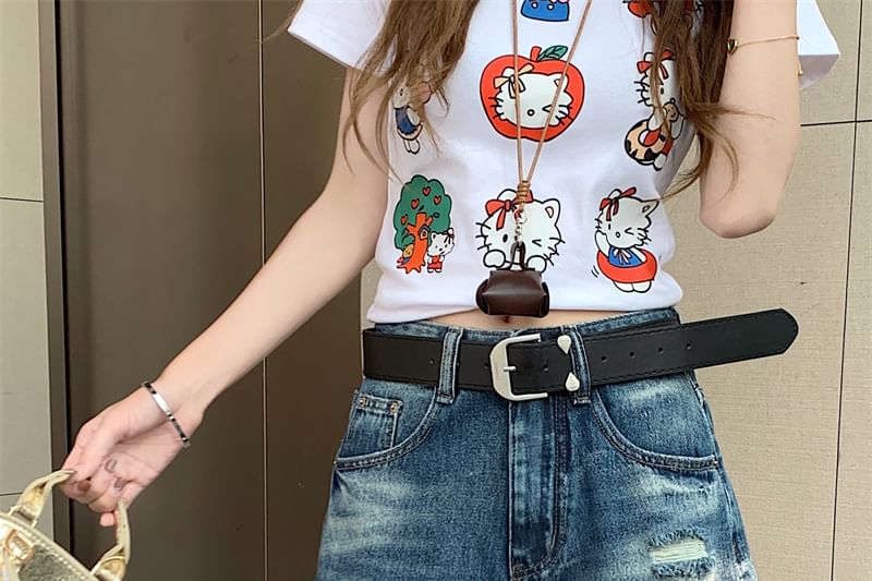 High Waist Washed Denim Distressed Shorts