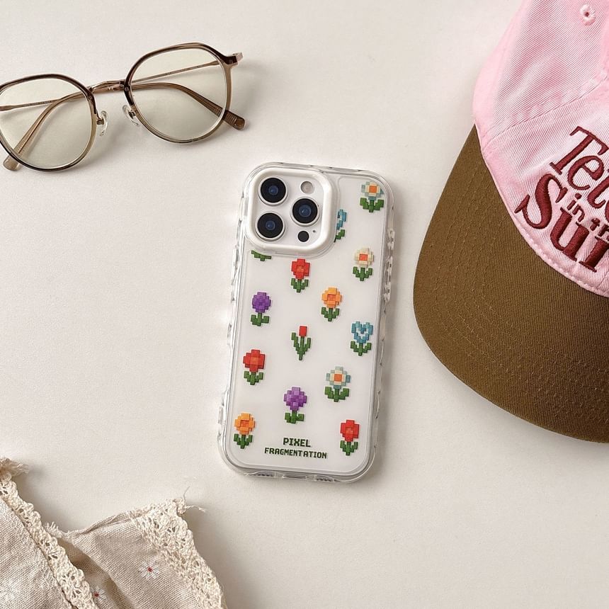 Pixelated Flower Phone Case