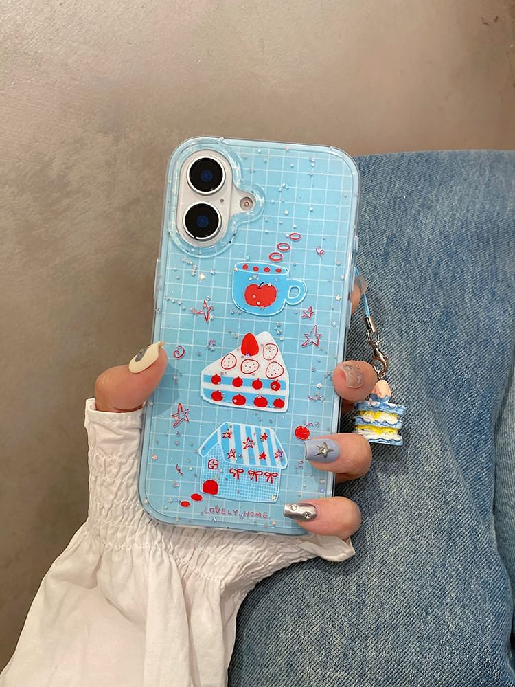 Strawberry Phone Cake Case Plaid