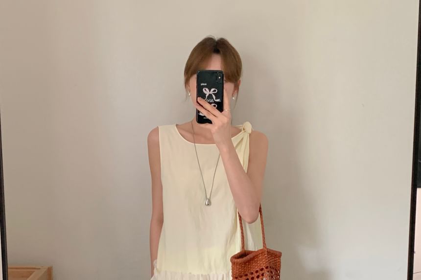 Frilled Knot Crop Top & Flared Maxi Skirt Ensemble