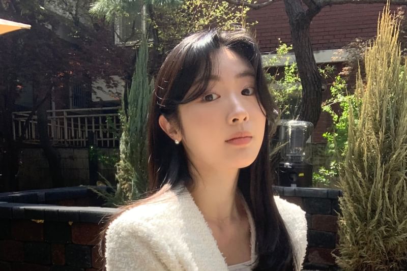 Short-Sleeve V-Neck Fringed Button-Up Plain Tweed Jacket