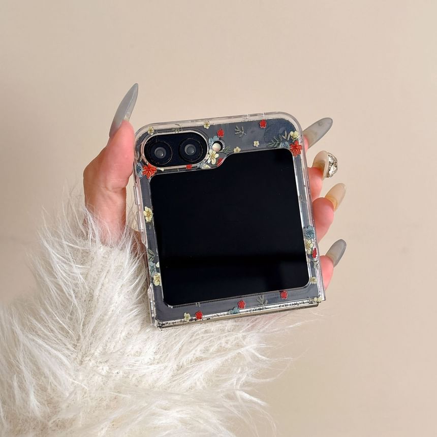 Set Magnetic Case / Print Floral Suction Phone