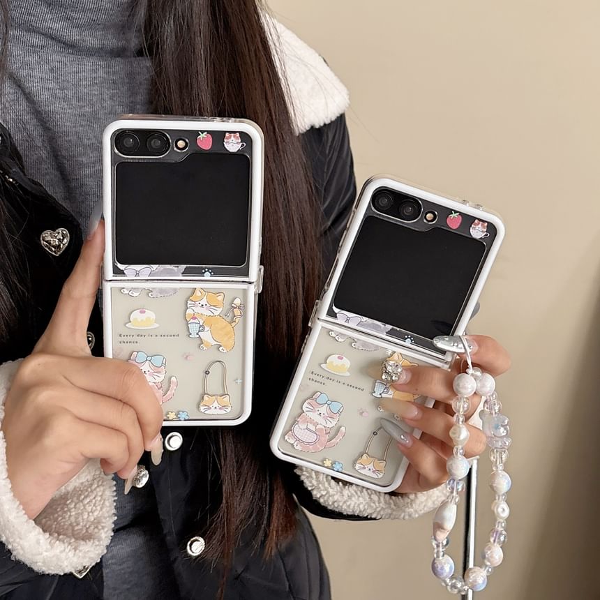 Print Cat Phone / Strap Set Case