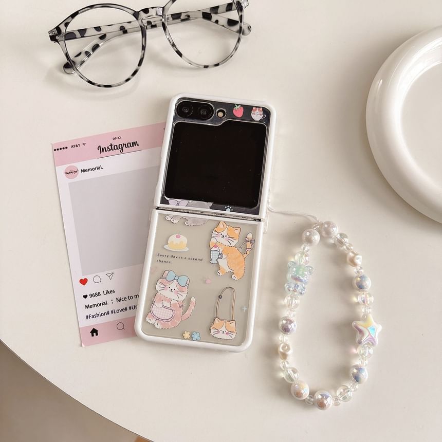 Print Cat Phone / Strap Set Case