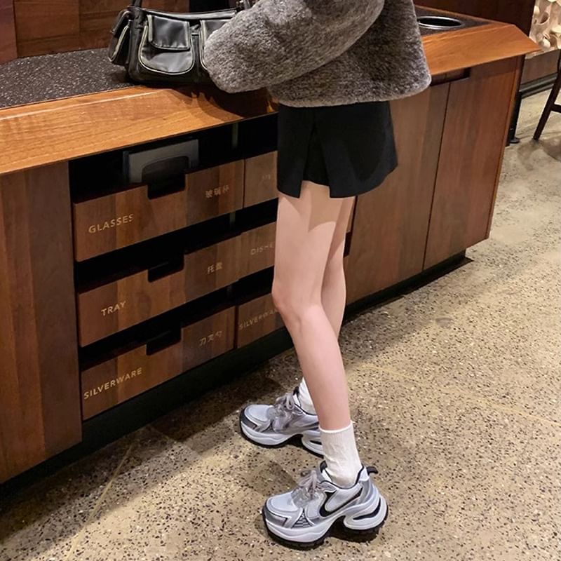 Striped Platform Lace-Up Sneakers