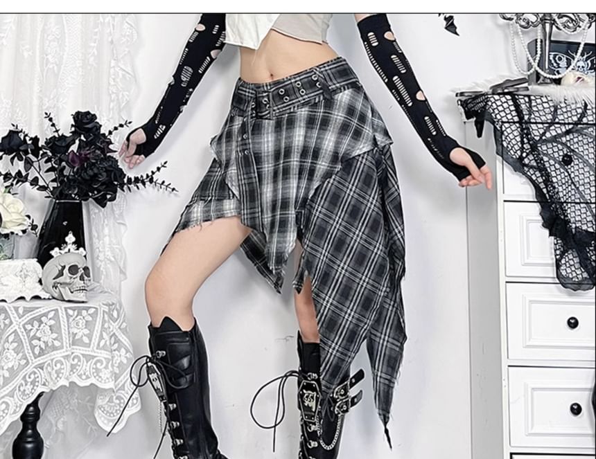 Asymmetrical Flared Mini Skirt