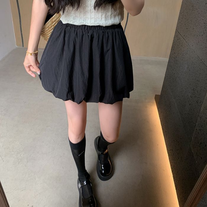 Puffy Mini Flared Skirt