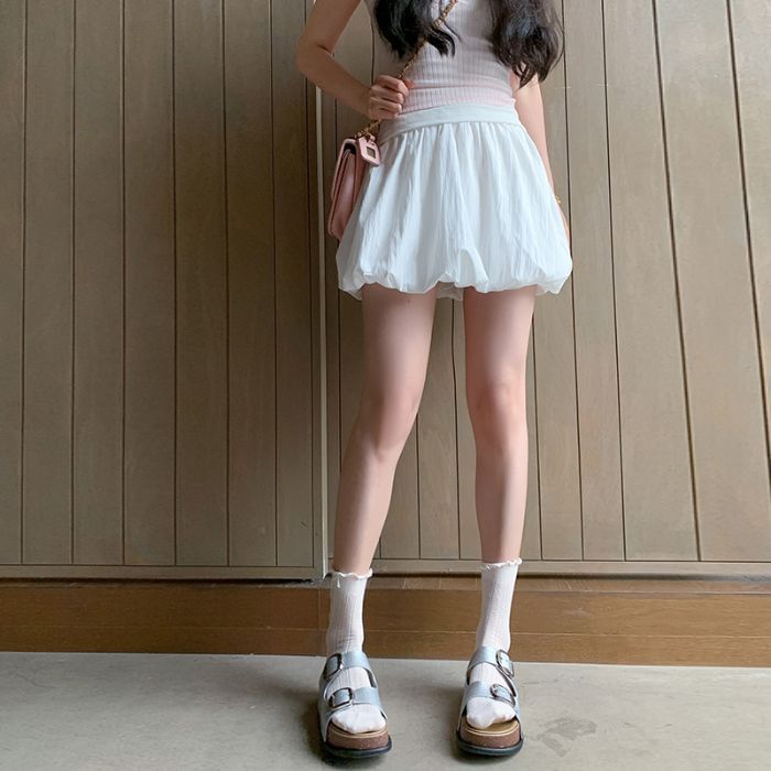 Puffy Mini Flared Skirt