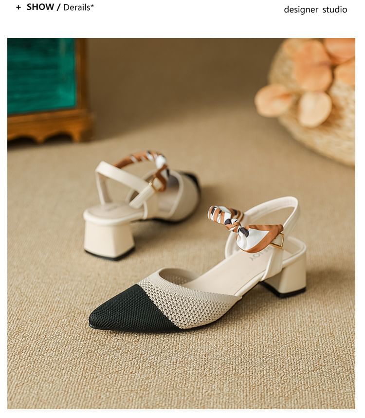 Chunky Heel Sandals Pointed