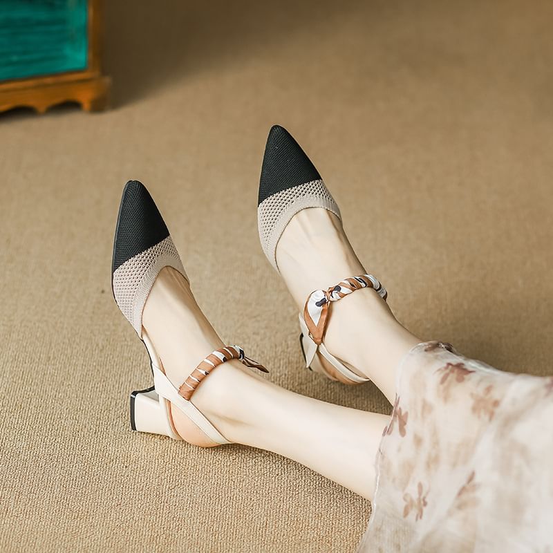 Heel Pointed Sandals Chunky