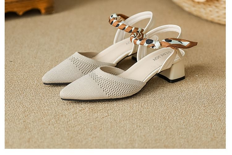 Heel Pointed Sandals Chunky