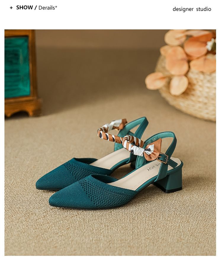 Heel Pointed Sandals Chunky
