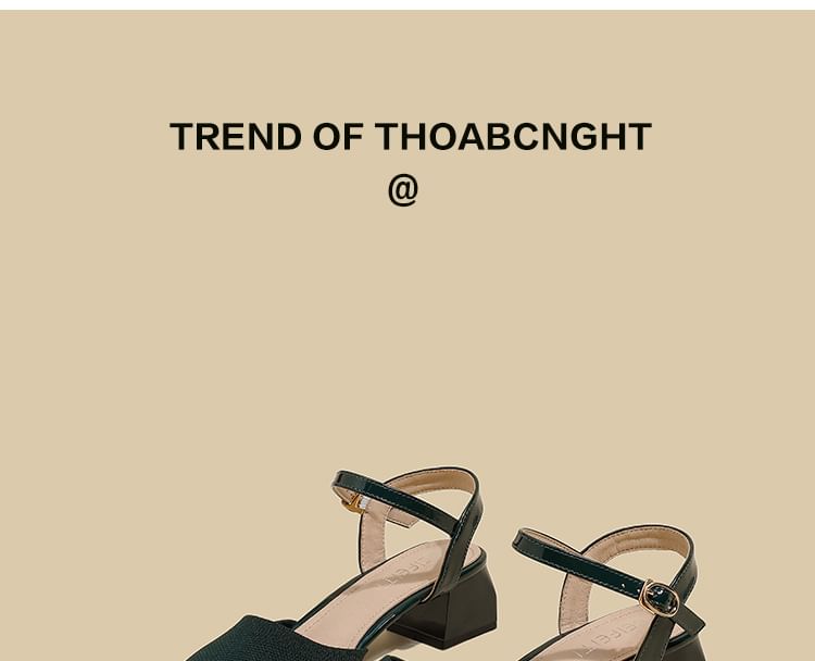 Chunky Sandals Pointed Heel