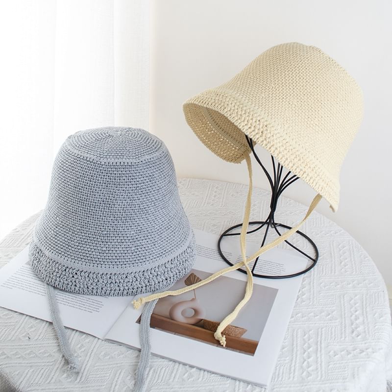 Plain Textured Cloche Hat