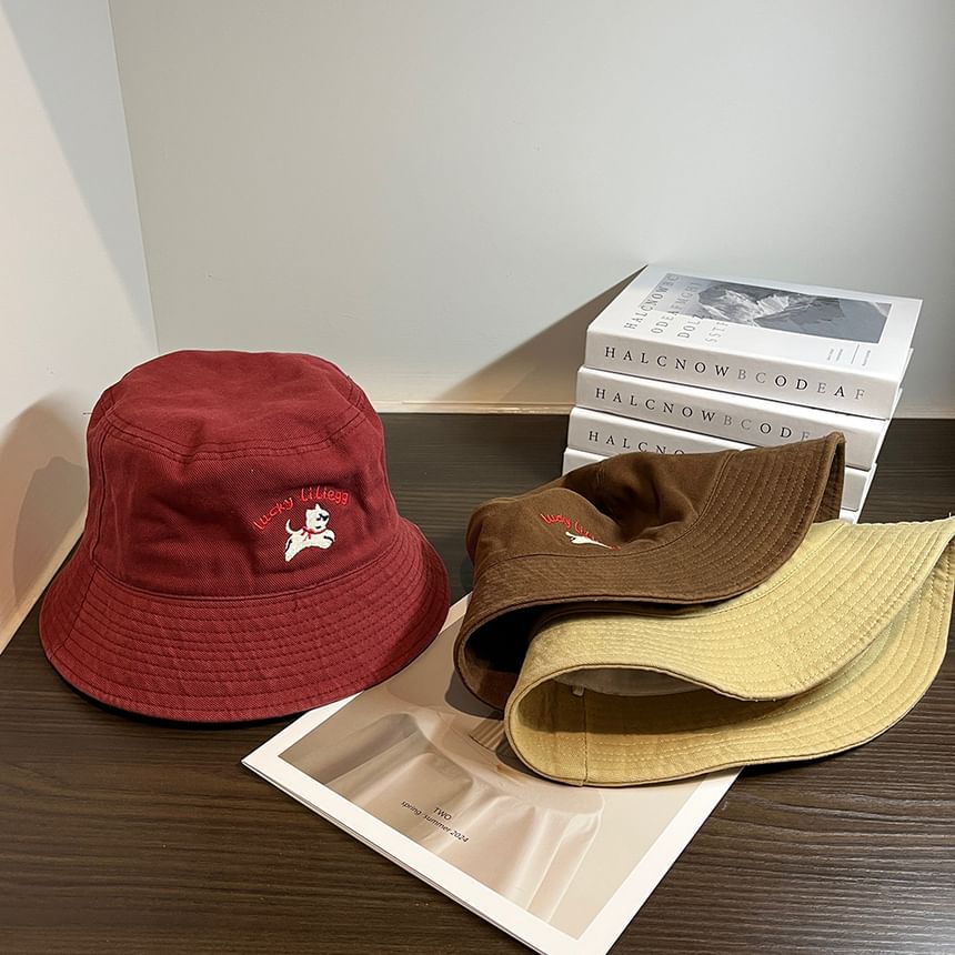 Hat Bucket Dog Embroidered