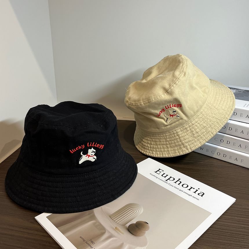 Hat Bucket Dog Embroidered