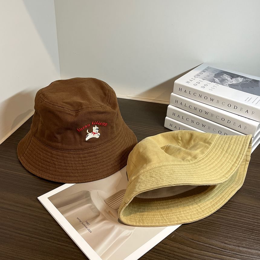 Hat Bucket Dog Embroidered