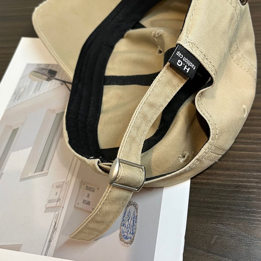 Cap Embroidered Baseball Lettering Distressed