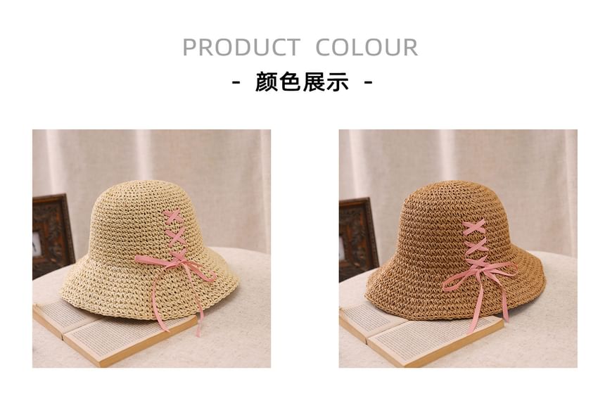 Bucket Straw Bow Hat