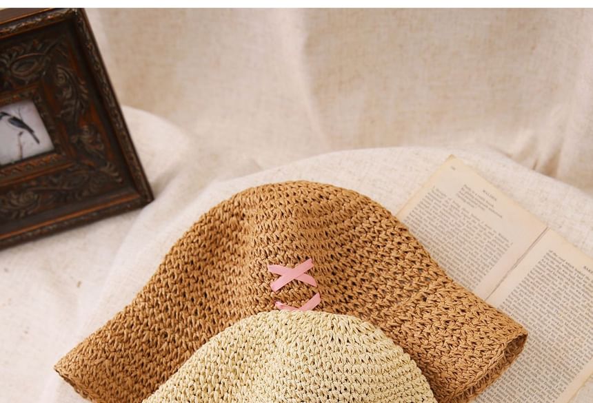 Bucket Straw Bow Hat