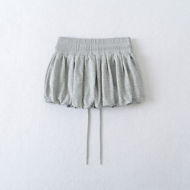 Tie-Waist Puffy Mini Skirt