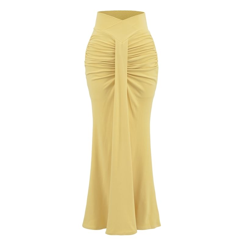 Ruched Mermaid Maxi Skirt