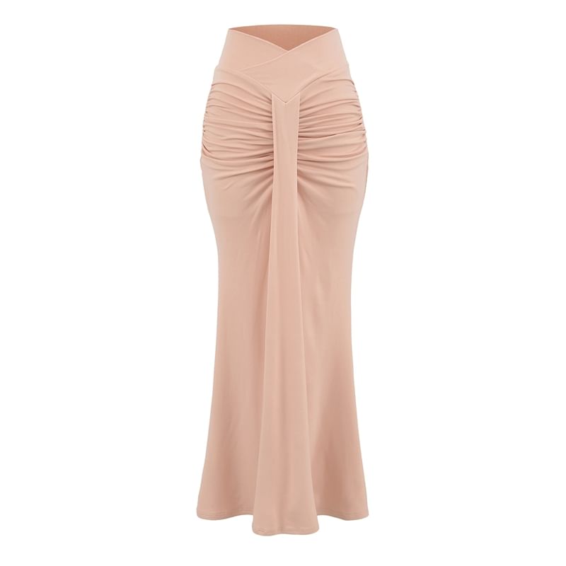 Ruched Mermaid Maxi Skirt