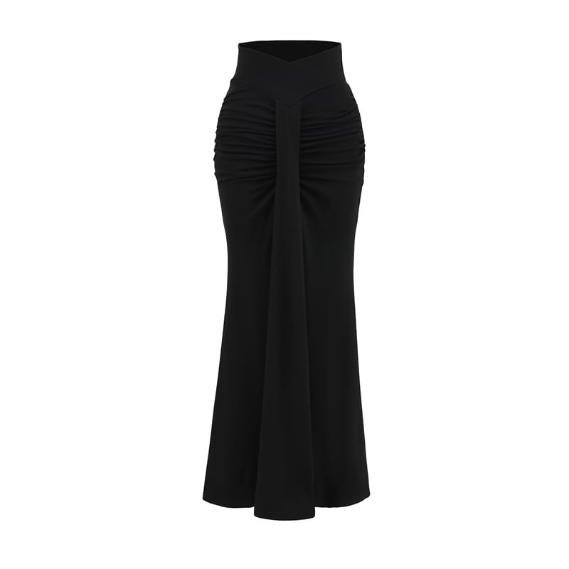 Ruched Mermaid Maxi Skirt