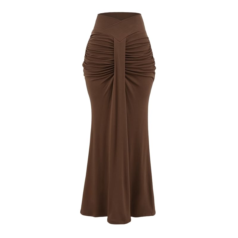 Ruched Mermaid Maxi Skirt