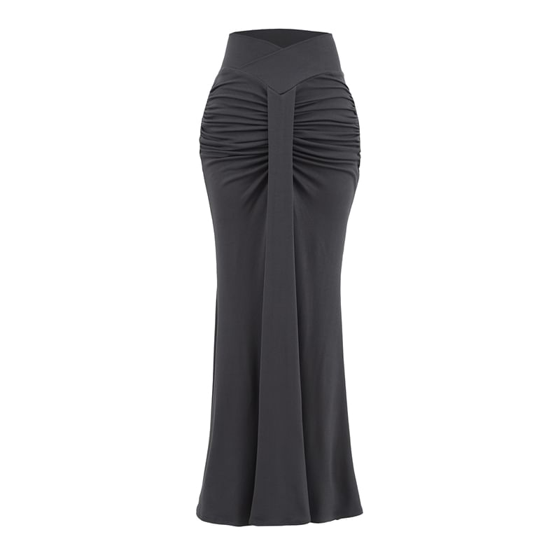 Ruched Mermaid Maxi Skirt