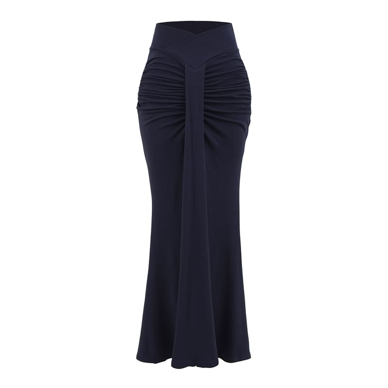 Ruched Mermaid Maxi Skirt