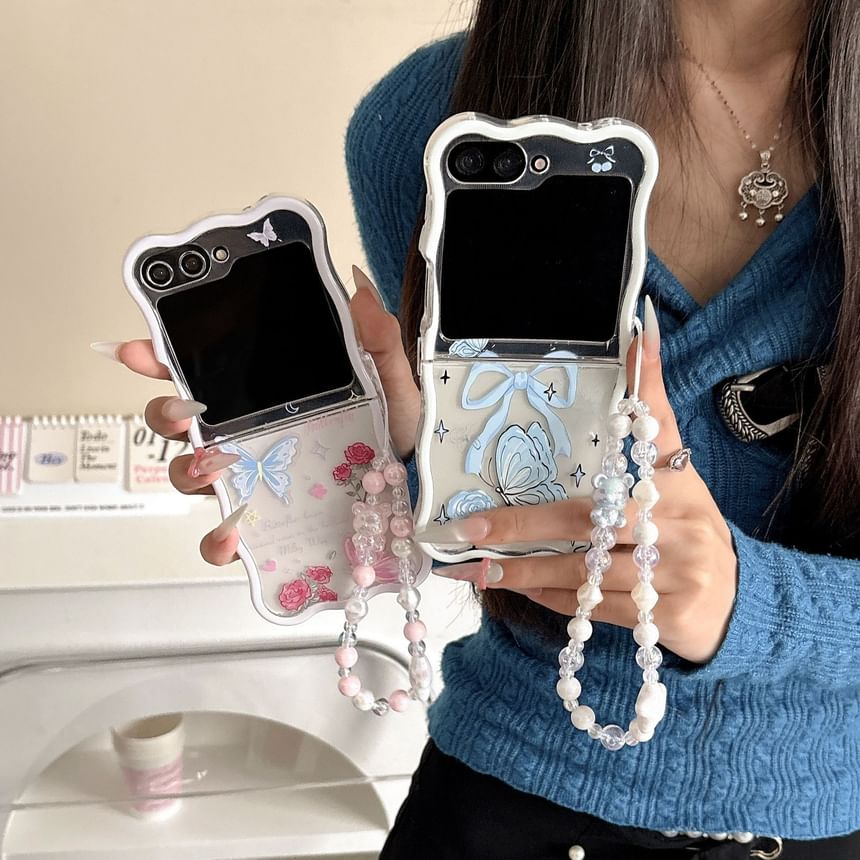 Strap Set Case Rose Butterfly Phone /