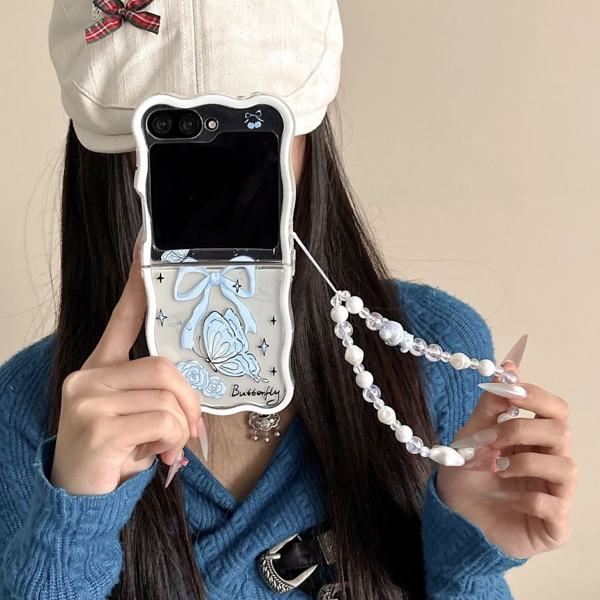 Strap Set Case Rose Butterfly Phone /