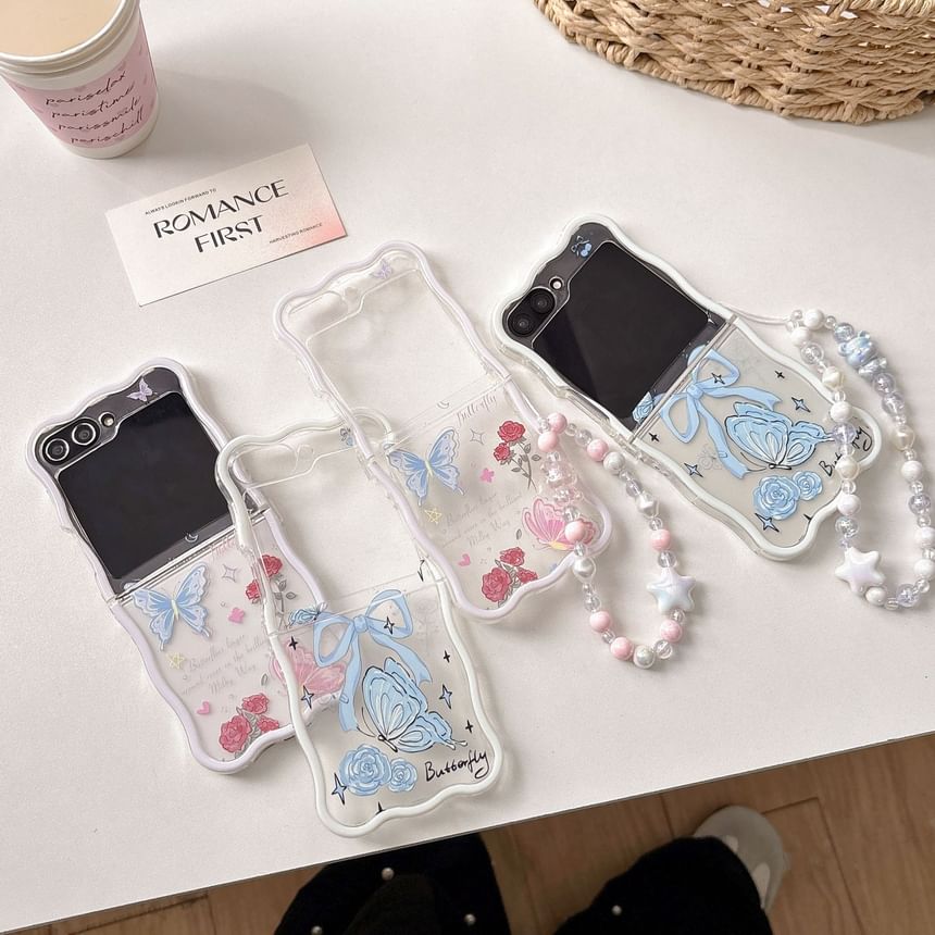 Strap Set Case Rose Butterfly Phone /