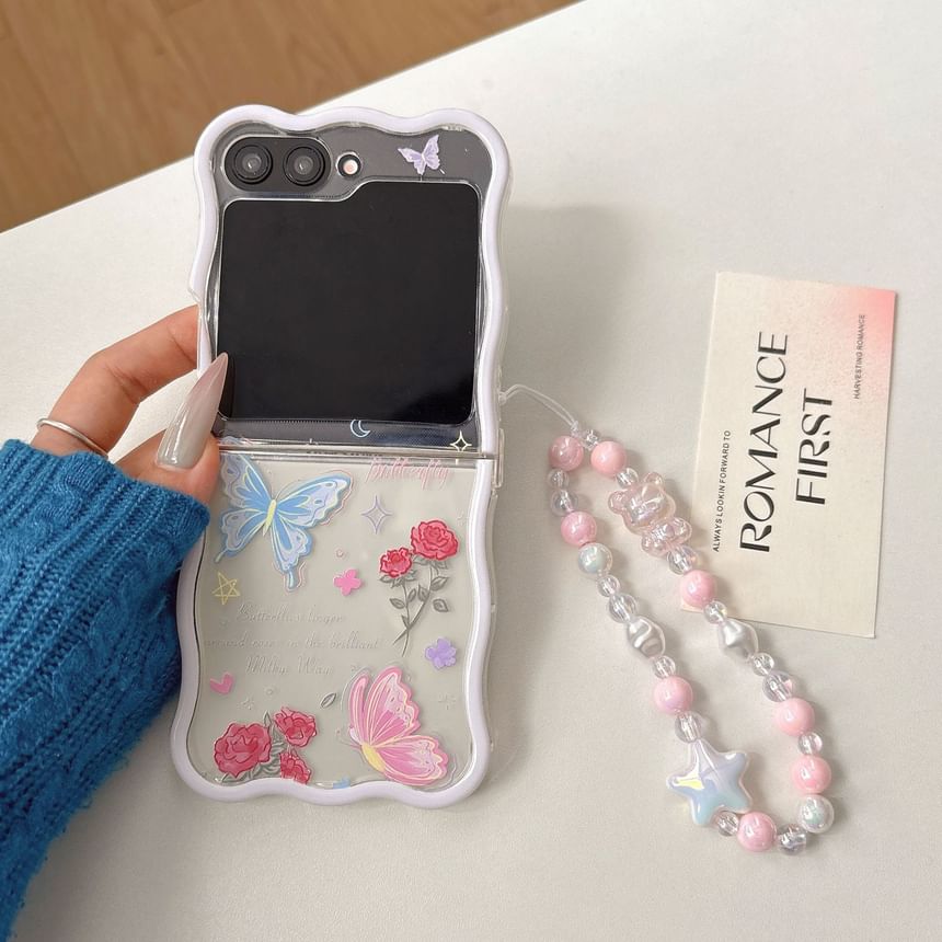 Strap Set Case Rose Butterfly Phone /