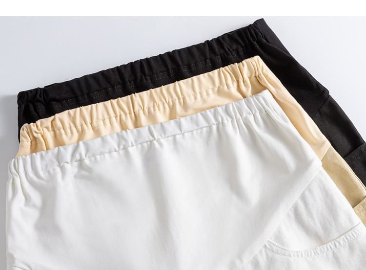 Maternity High Waist Roll Up Hem Denim Shorts