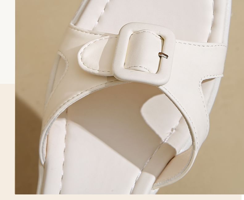 Buckled Sandals Platform Block Heel