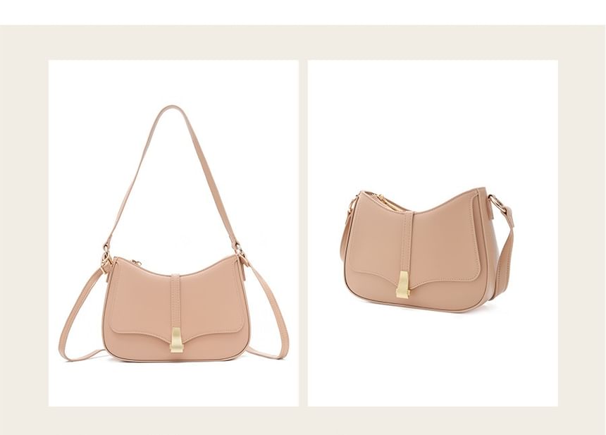 Plain Faux Leather Shoulder Bag