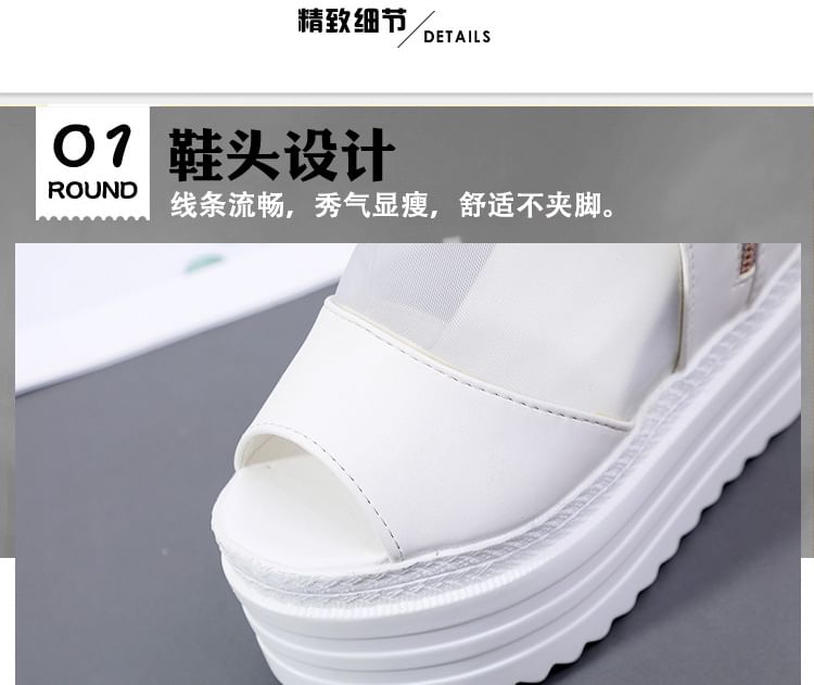Panel Sandals Mesh Platform