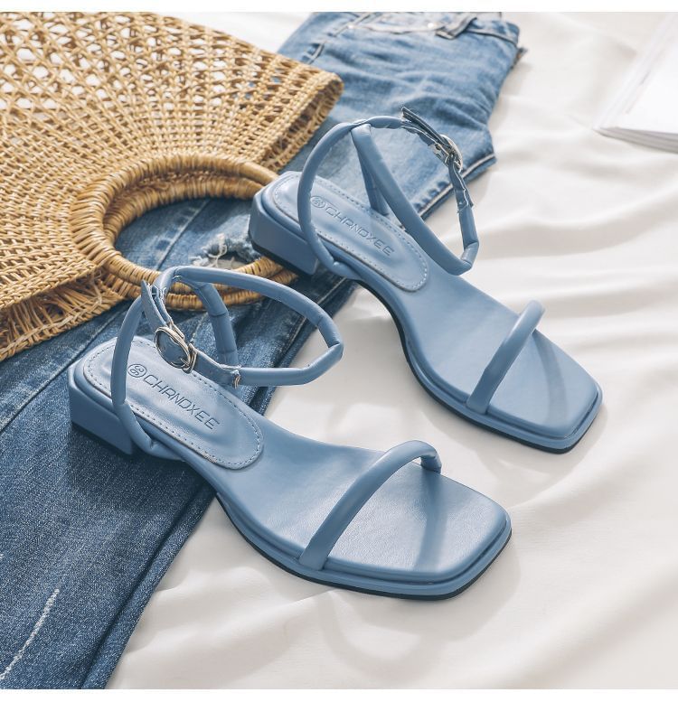 Strap Ankle Sandals Chunky Heel