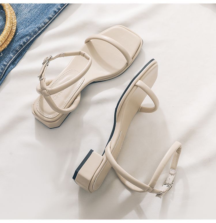 Strap Ankle Sandals Chunky Heel