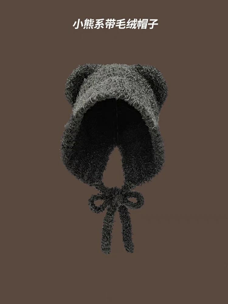 Knit Ear Hat (Various Trapper Designs) Bear